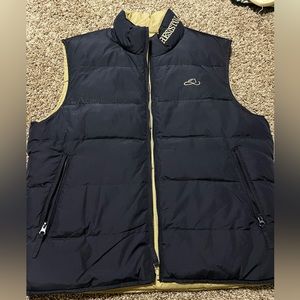 Men’s Resistol Navy Blue Gray Reversible Puffer Vest Medium MD